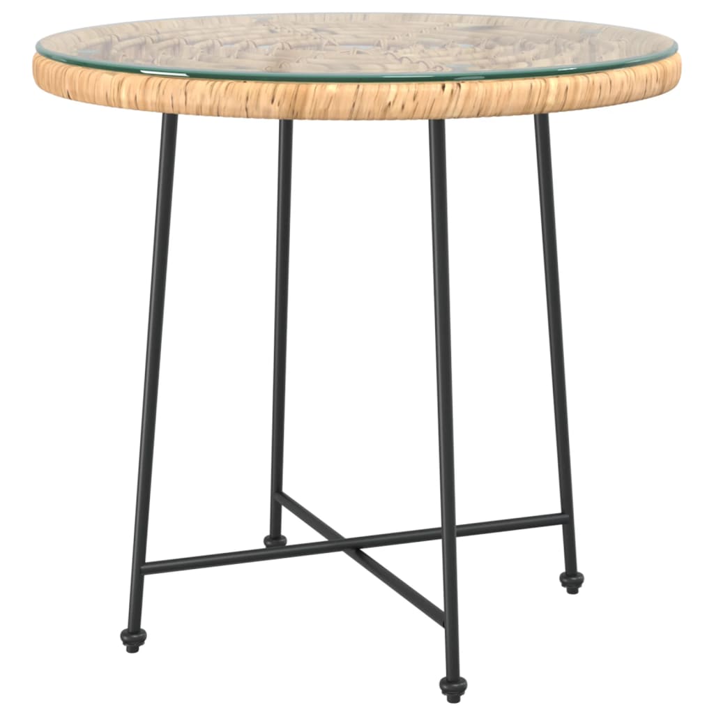 spisebord Ø80 cm hærdet glas og stål