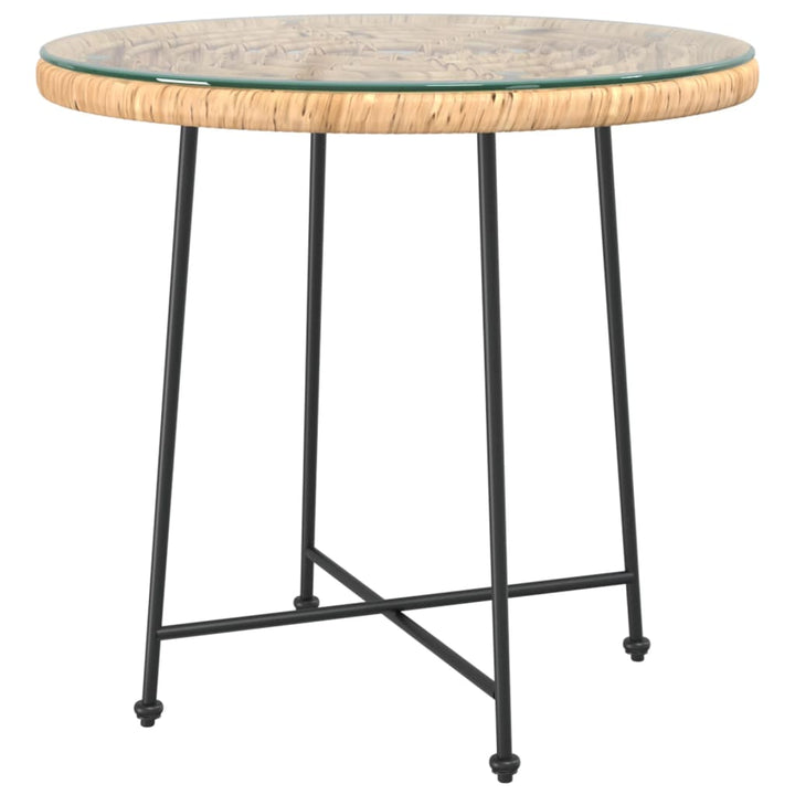 spisebord Ø80 cm hærdet glas og stål