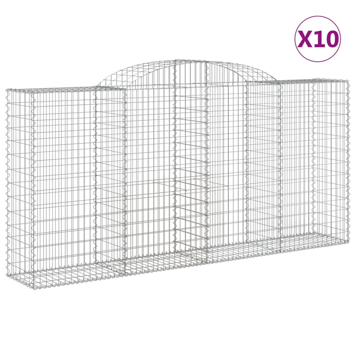 buede gabionkurve 10 stk. 300x50x140/160 cm galvaniseret jern
