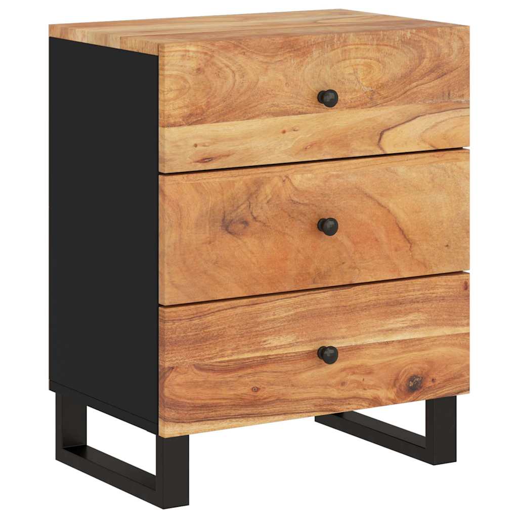 sengebord 50x33x62 cm massivt akacietræ og konstrueret træ