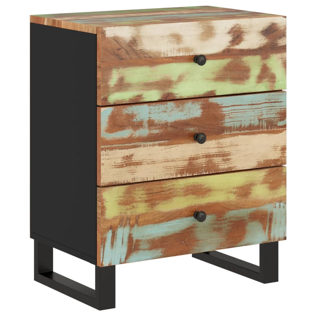 sengebord 50x33x62 cm massivt genbrugstræ og konstrueret træ