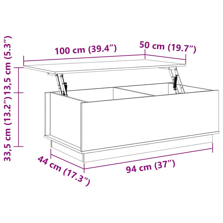sofabord 100x50x35 cm massivt fyrretræ