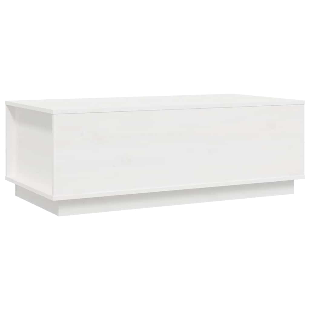 sofabord 100x50x35 cm massivt fyrretræ hvid