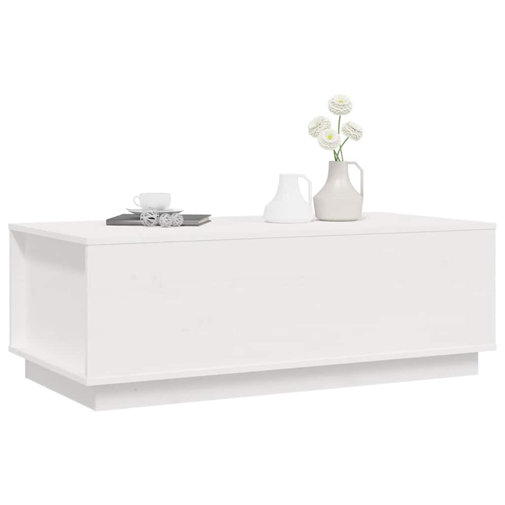 sofabord 100x50x35 cm massivt fyrretræ hvid