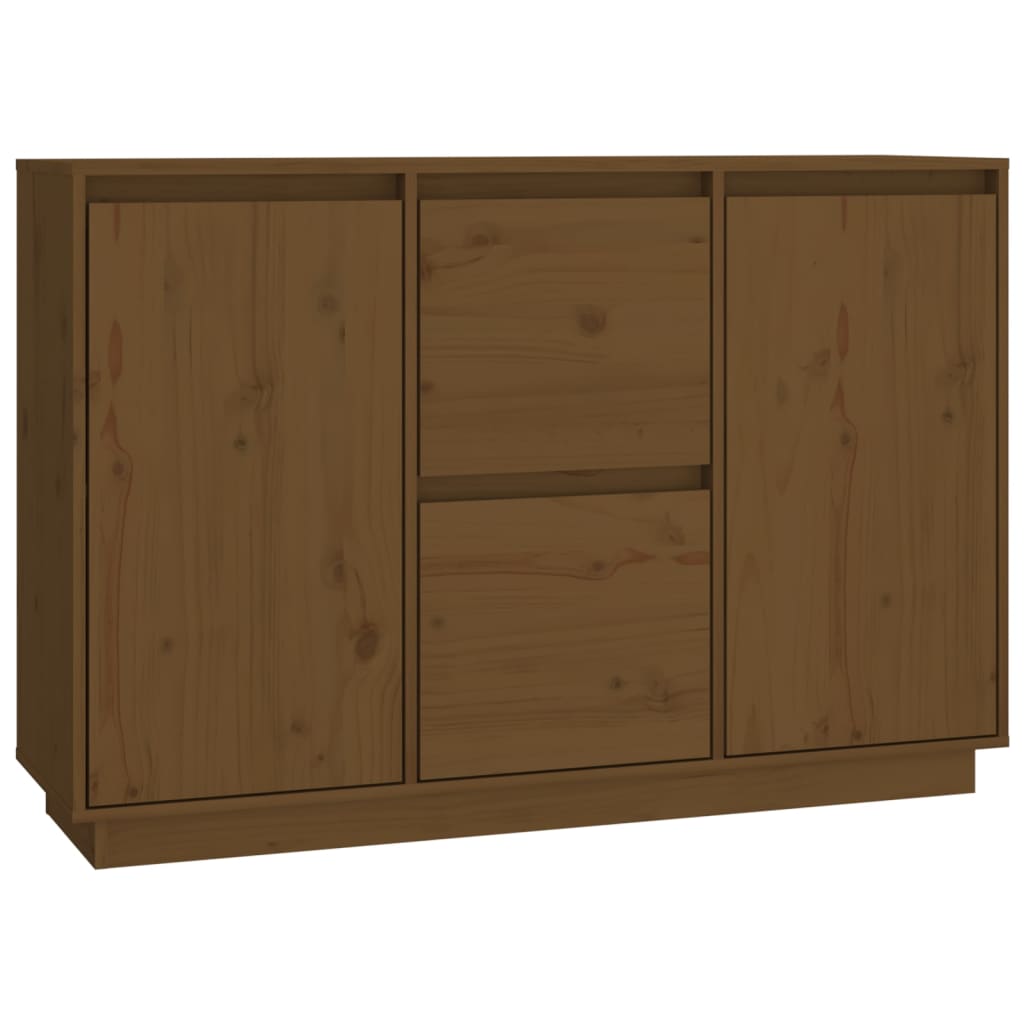 skænk 111x34x75 cm massivt fyrretræ gyldenbrun