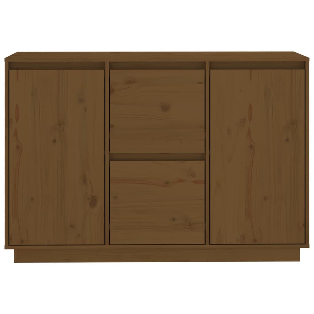 skænk 111x34x75 cm massivt fyrretræ gyldenbrun