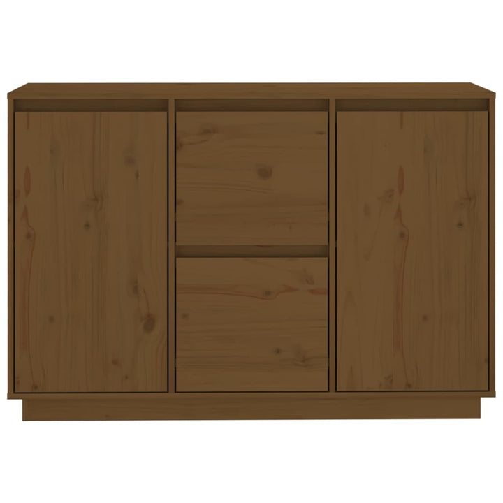 skænk 111x34x75 cm massivt fyrretræ gyldenbrun