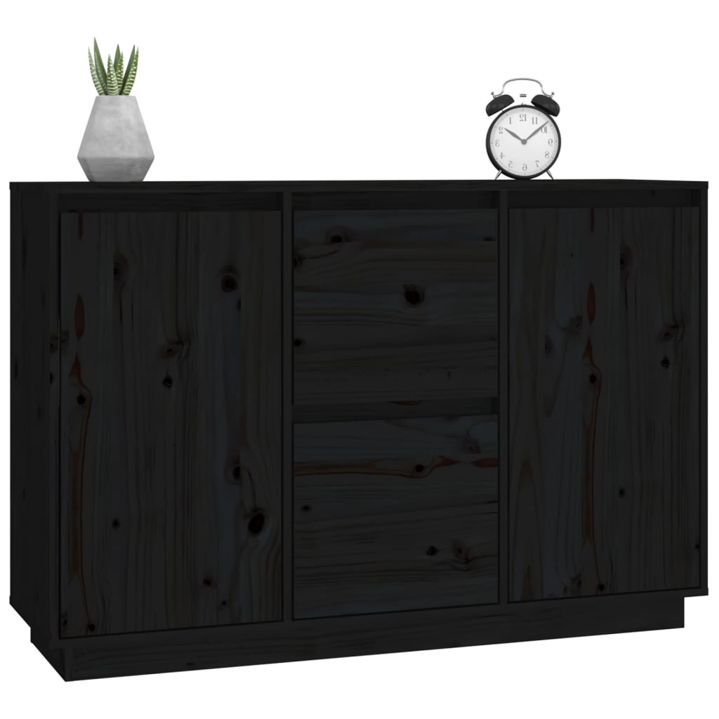 skænk 111x34x75 cm massivt fyrretræ grå