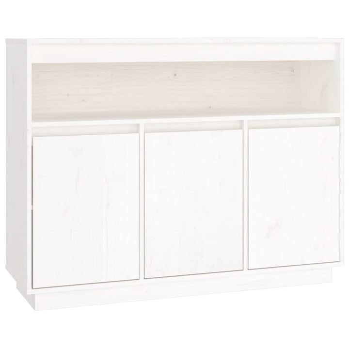 skænk 104,5x34x80 cm massivt fyrretræ hvid