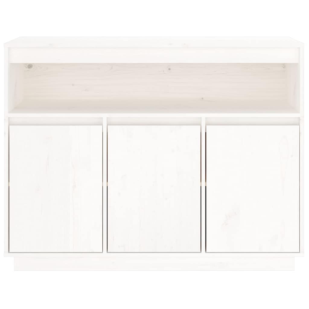 skænk 104,5x34x80 cm massivt fyrretræ hvid