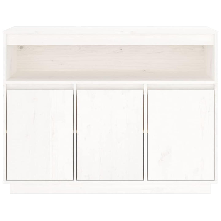skænk 104,5x34x80 cm massivt fyrretræ hvid