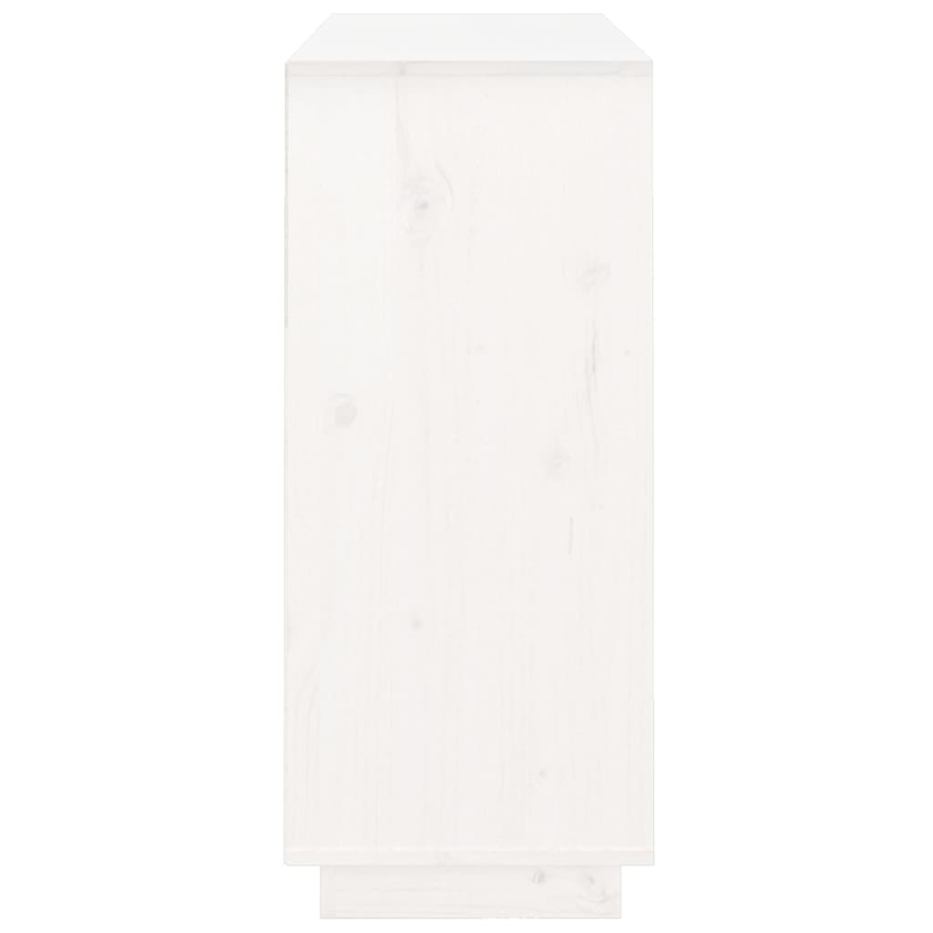 skænk 104,5x34x80 cm massivt fyrretræ hvid