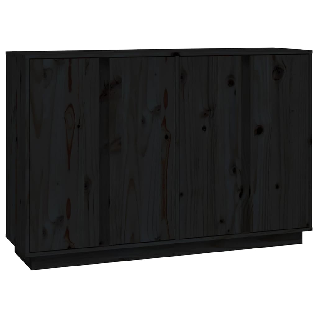 skænk 120x35x80 cm massivt fyrretræ sort