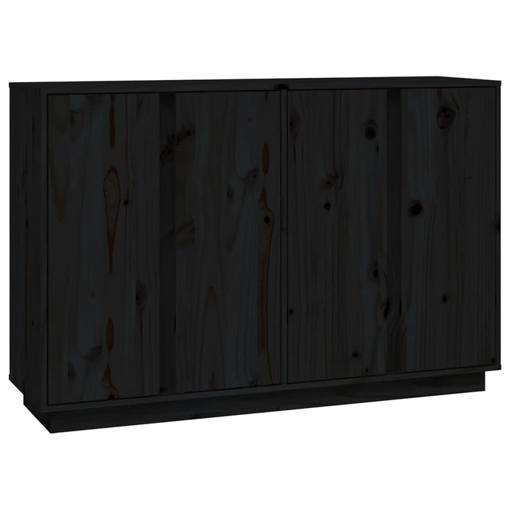 skænk 120x35x80 cm massivt fyrretræ sort