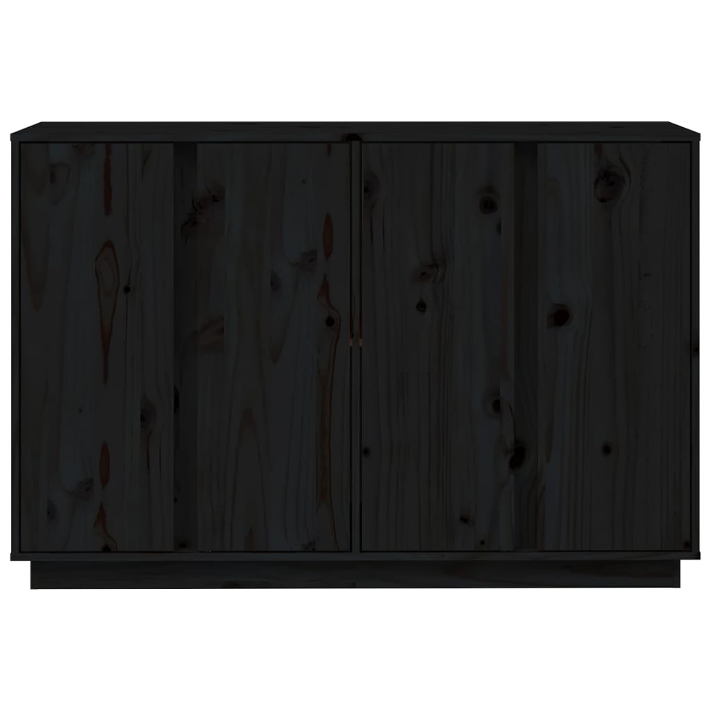 skænk 120x35x80 cm massivt fyrretræ sort