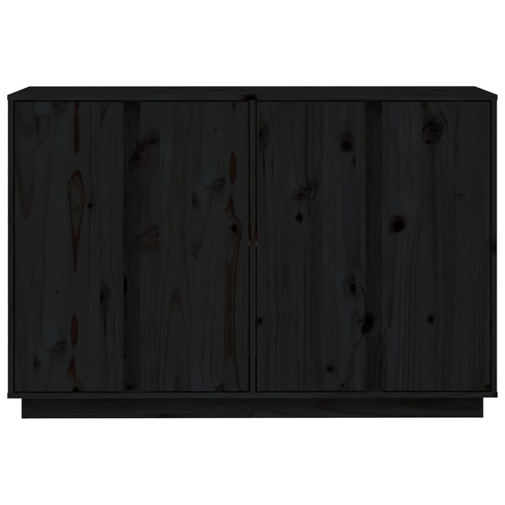 skænk 120x35x80 cm massivt fyrretræ sort