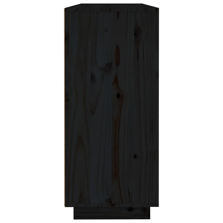 skænk 120x35x80 cm massivt fyrretræ sort
