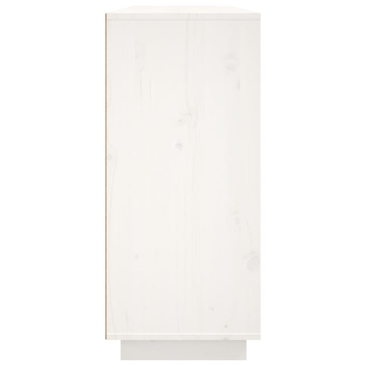 skænk 120x35x80 cm massivt fyrretræ hvid