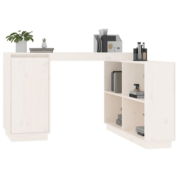 skrivebord 110x50x75 cm massivt fyrretræ hvid