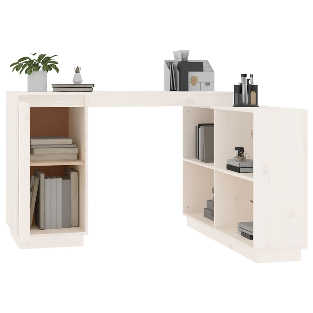 skrivebord 110x50x75 cm massivt fyrretræ hvid