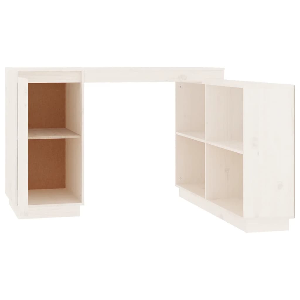 skrivebord 110x50x75 cm massivt fyrretræ hvid