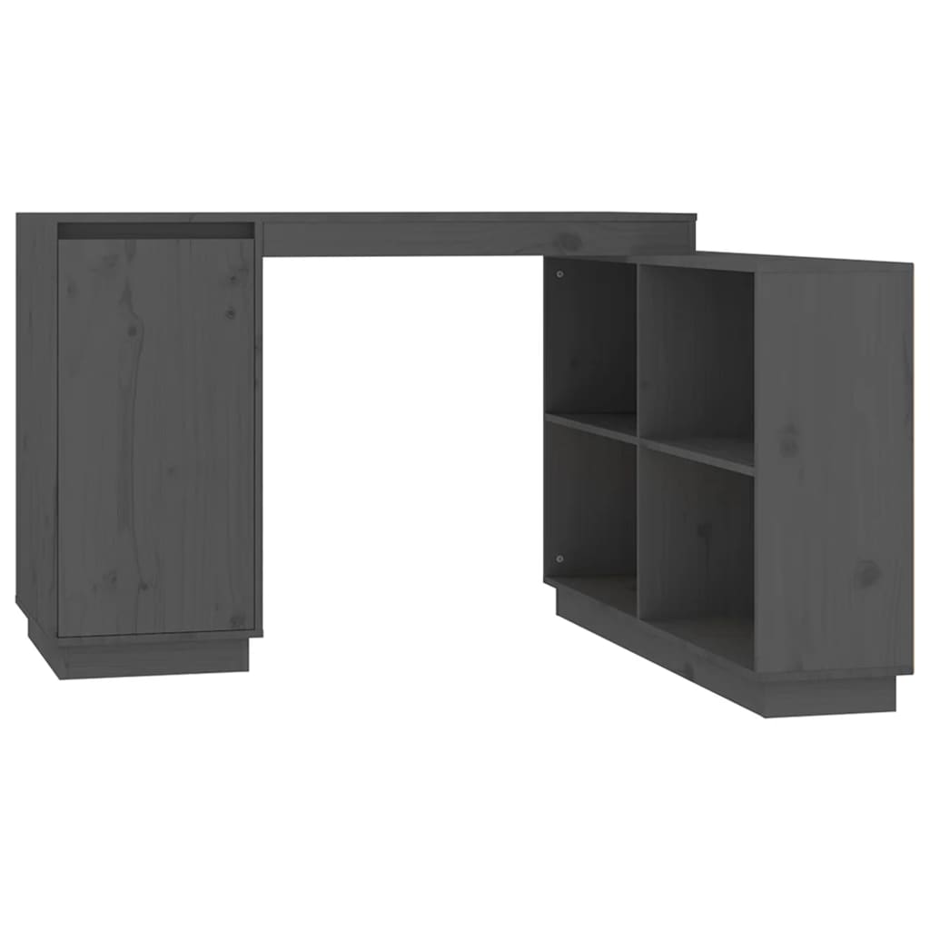 skrivebord 110x50x75 cm massivt fyrretræ grå