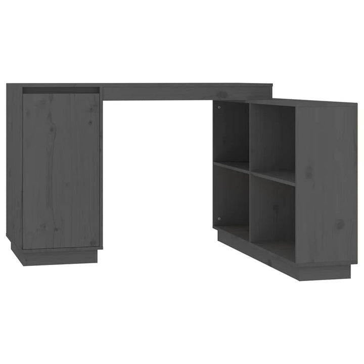 skrivebord 110x50x75 cm massivt fyrretræ grå
