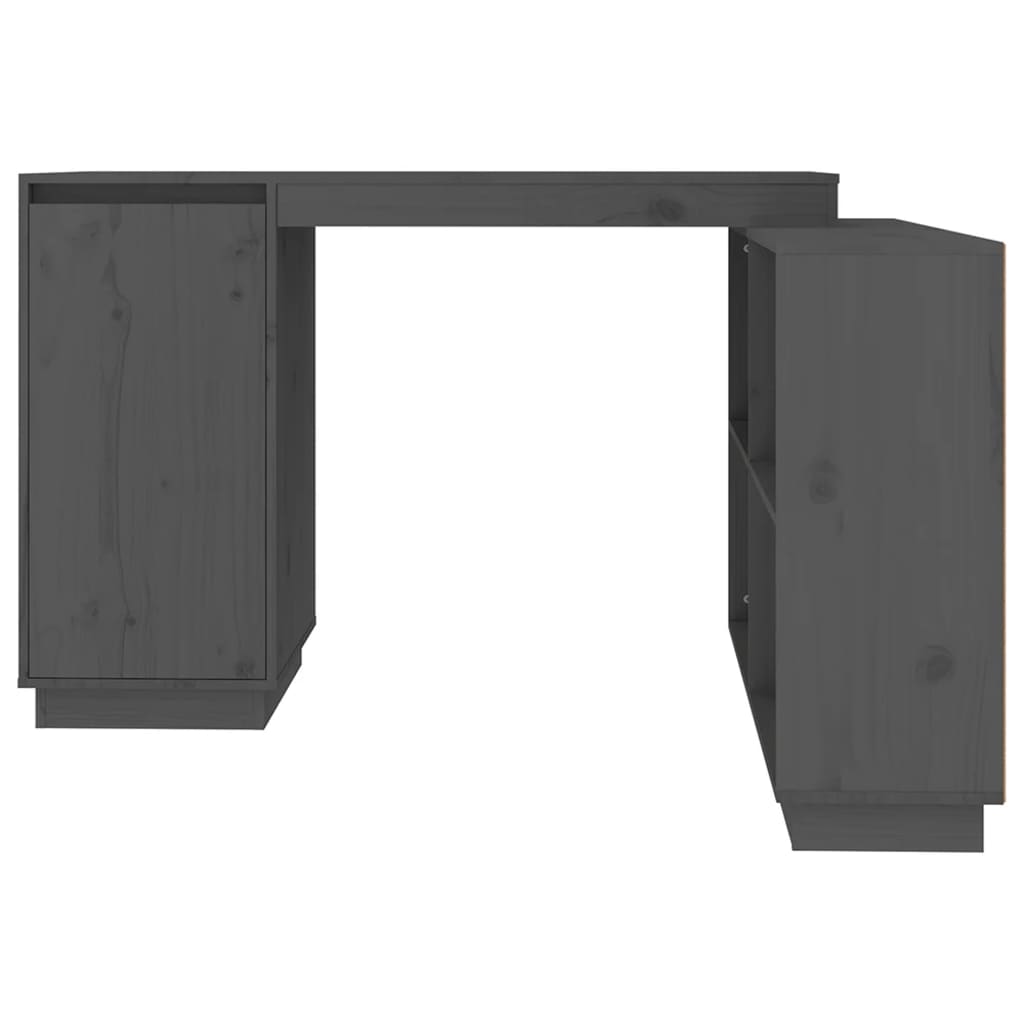 skrivebord 110x50x75 cm massivt fyrretræ grå