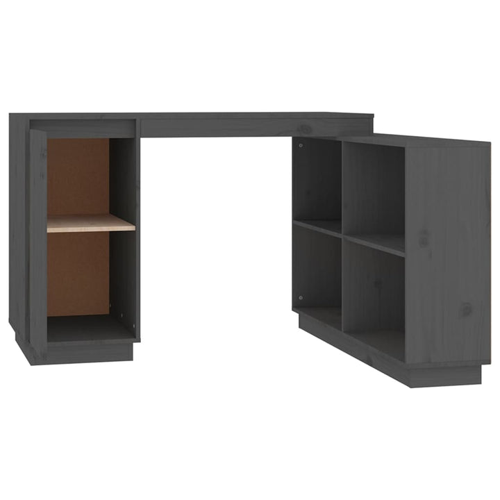 skrivebord 110x50x75 cm massivt fyrretræ grå