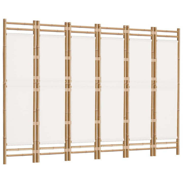 6-panels rumdeler 240 cm foldbar bambus og kanvas