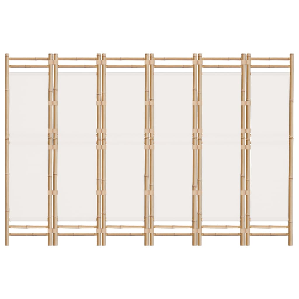 6-panels rumdeler 240 cm foldbar bambus og kanvas