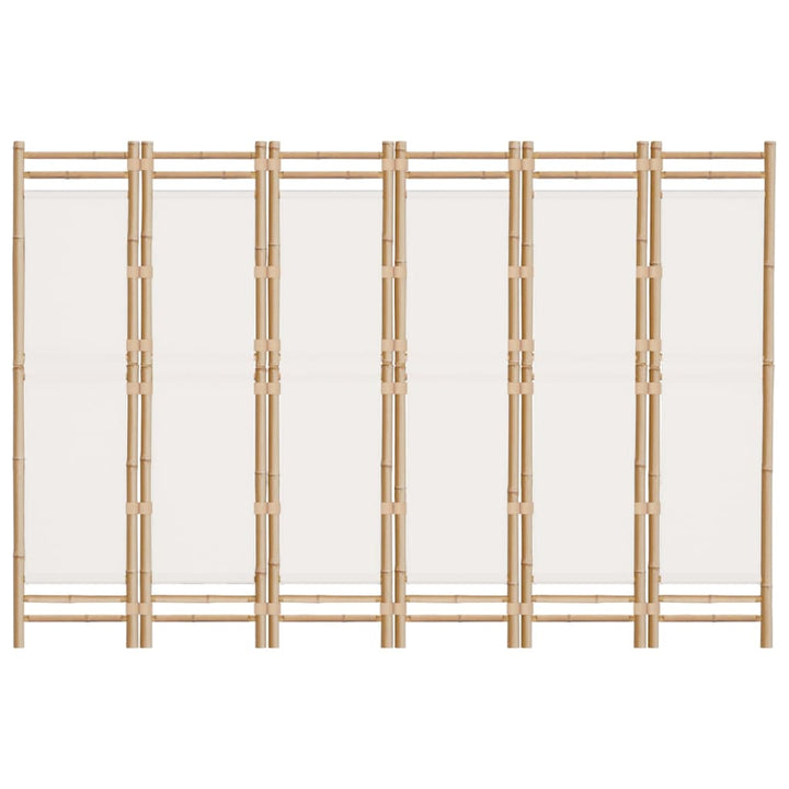 6-panels rumdeler 240 cm foldbar bambus og kanvas