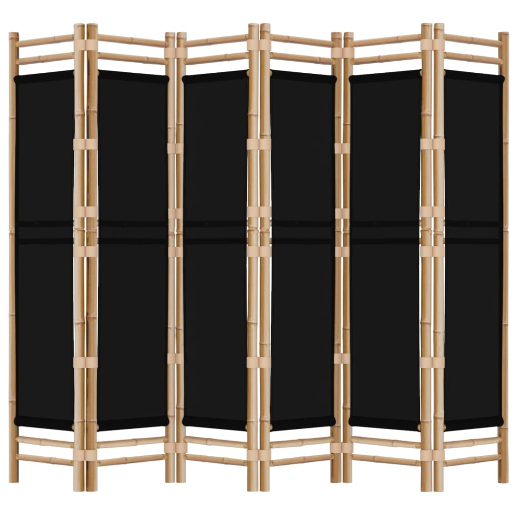 6-panels rumdeler 240 cm foldbar bambus og kanvas