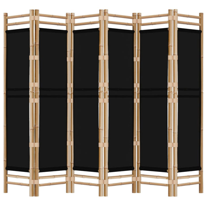 6-panels rumdeler 240 cm foldbar bambus og kanvas