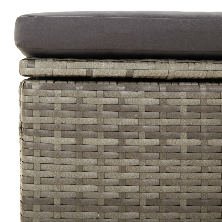 2-personers havesofa med hynde polyrattan grå