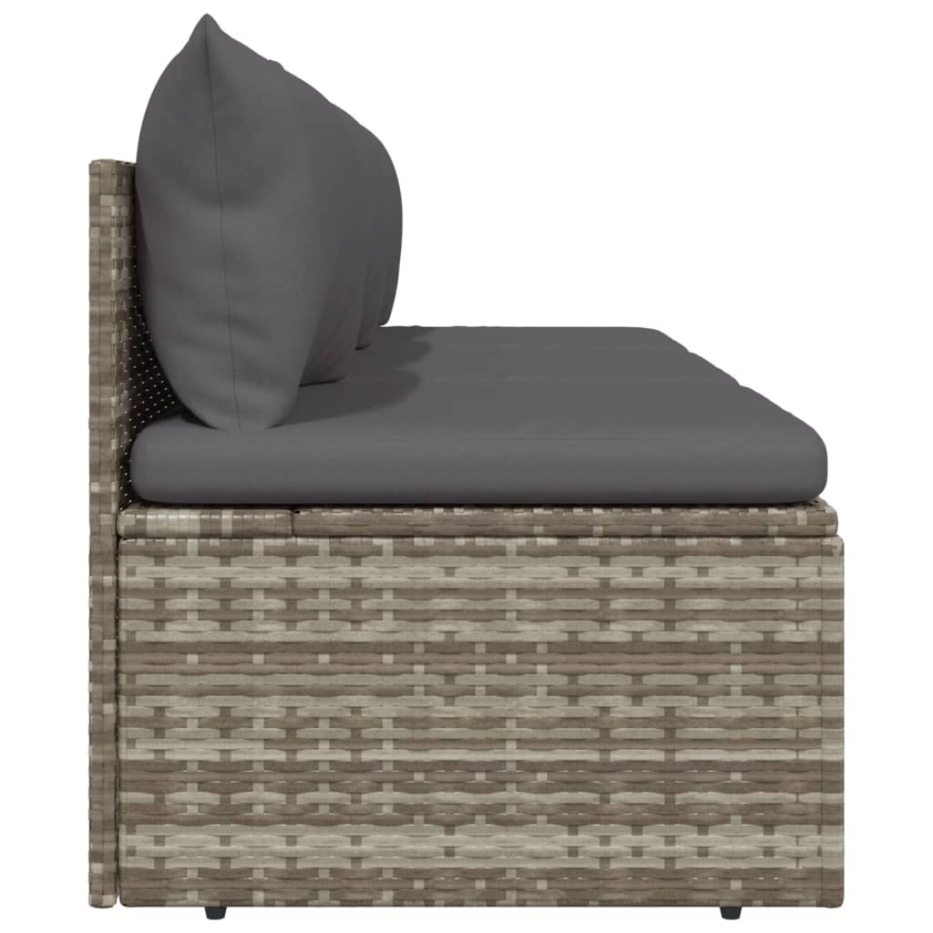 3-personers havesofa med hynder polyrattan grå