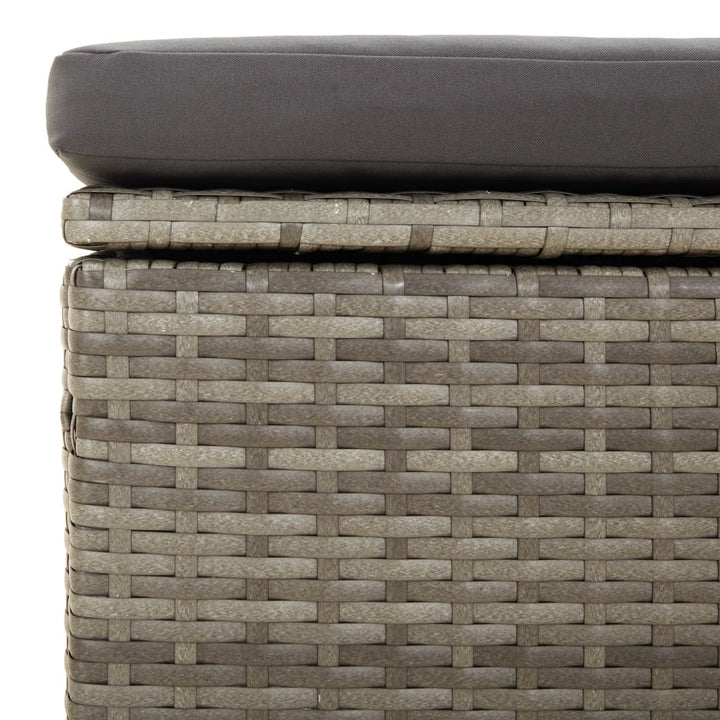 loungesæt til haven 3 dele med hynder polyrattan grå