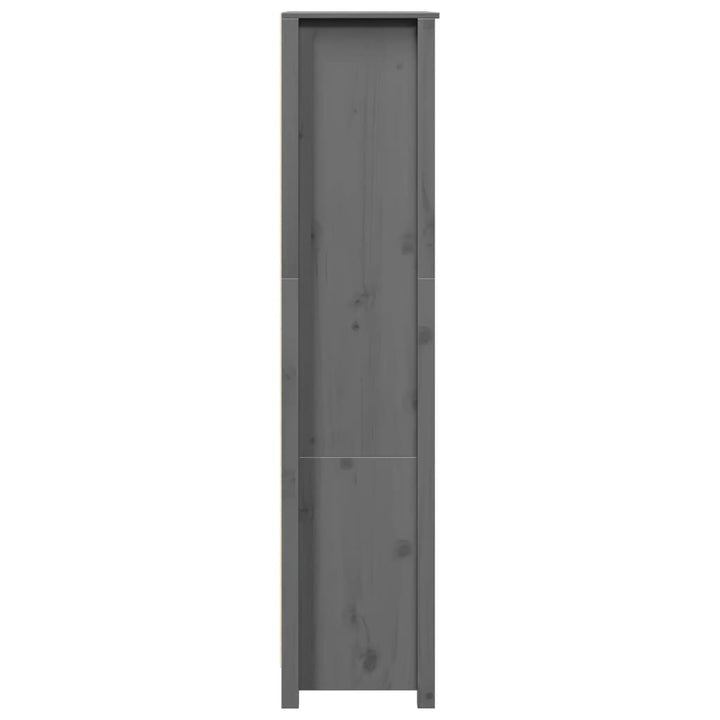 skab 80x35x154 cm massivt fyrretræ grå
