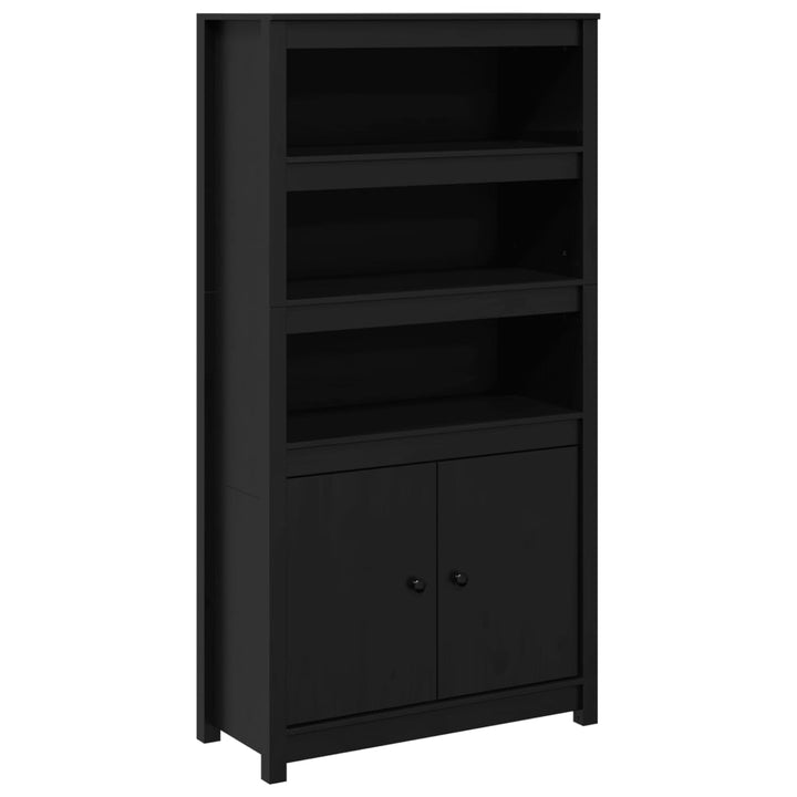 skab 80x35x154 cm massivt fyrretræ sort