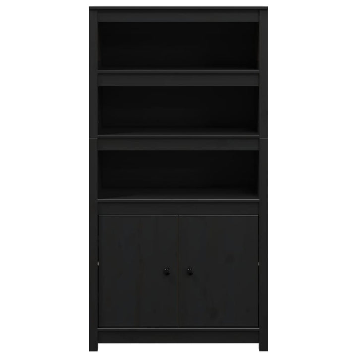 skab 80x35x154 cm massivt fyrretræ sort