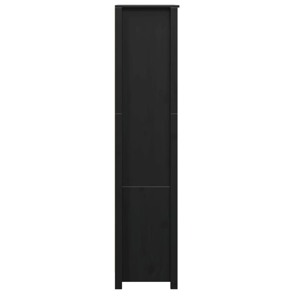 skab 80x35x154 cm massivt fyrretræ sort