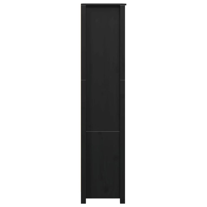 skab 80x35x154 cm massivt fyrretræ sort