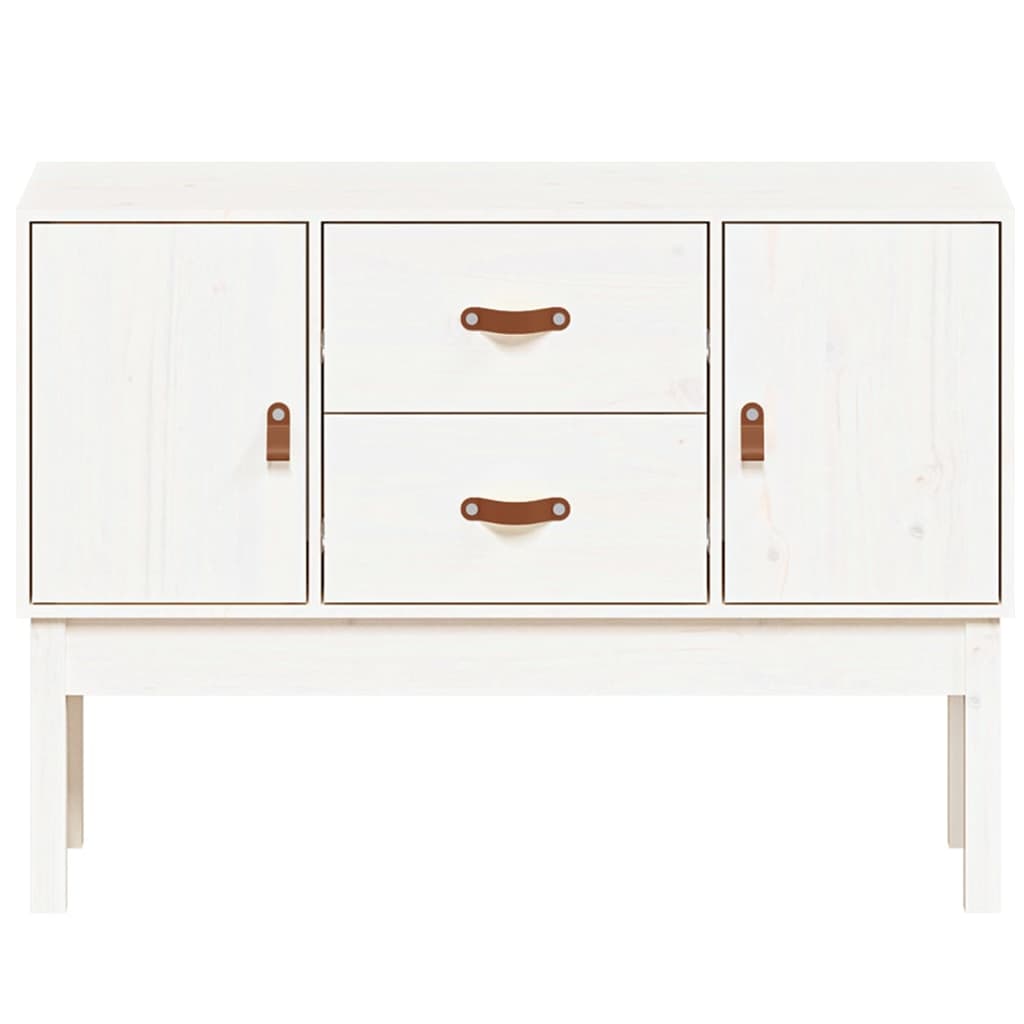 skænk 110x40x78 cm massivt fyrretræ hvid