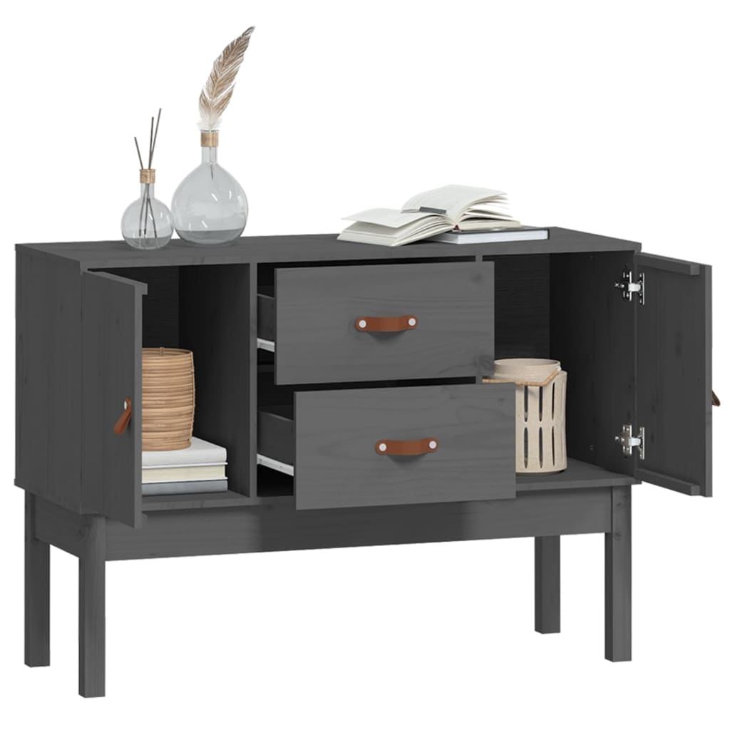 skænk 110x40x78 cm massivt fyrretræ grå