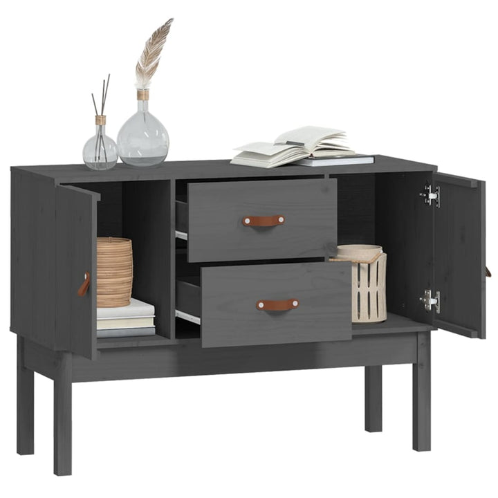 skænk 110x40x78 cm massivt fyrretræ grå