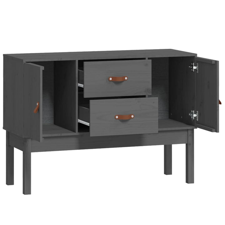 skænk 110x40x78 cm massivt fyrretræ grå
