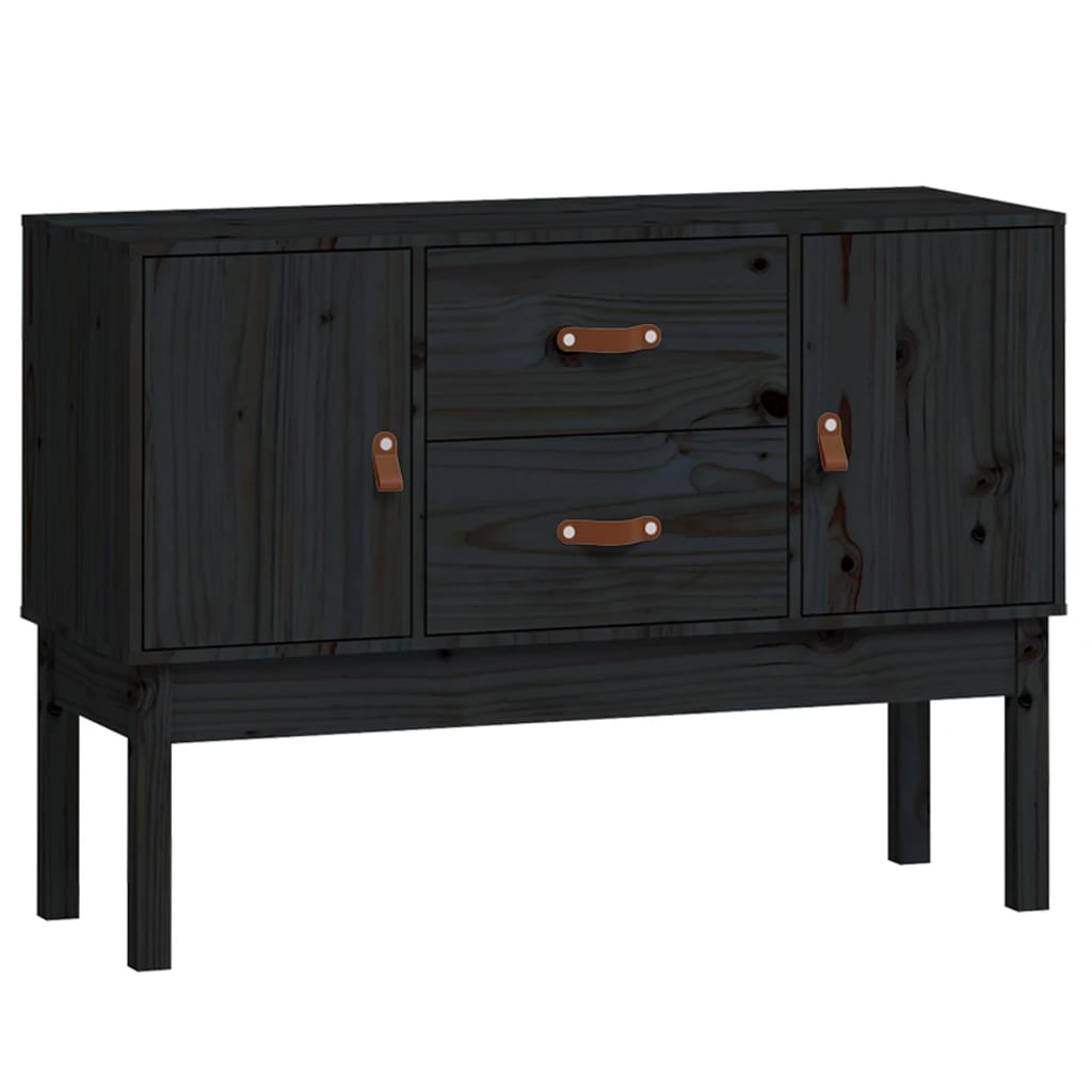 skænk 110x40x78 cm massivt fyrretræ sort