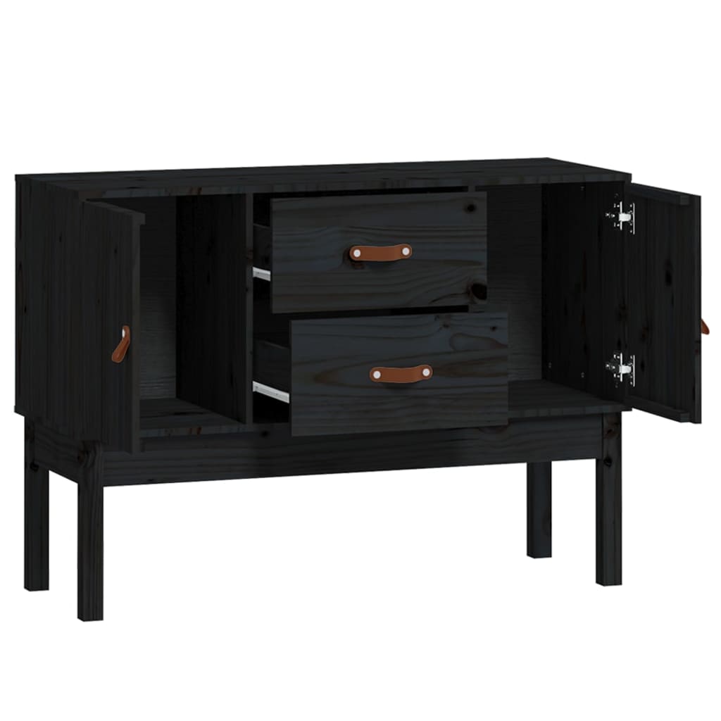 skænk 110x40x78 cm massivt fyrretræ sort