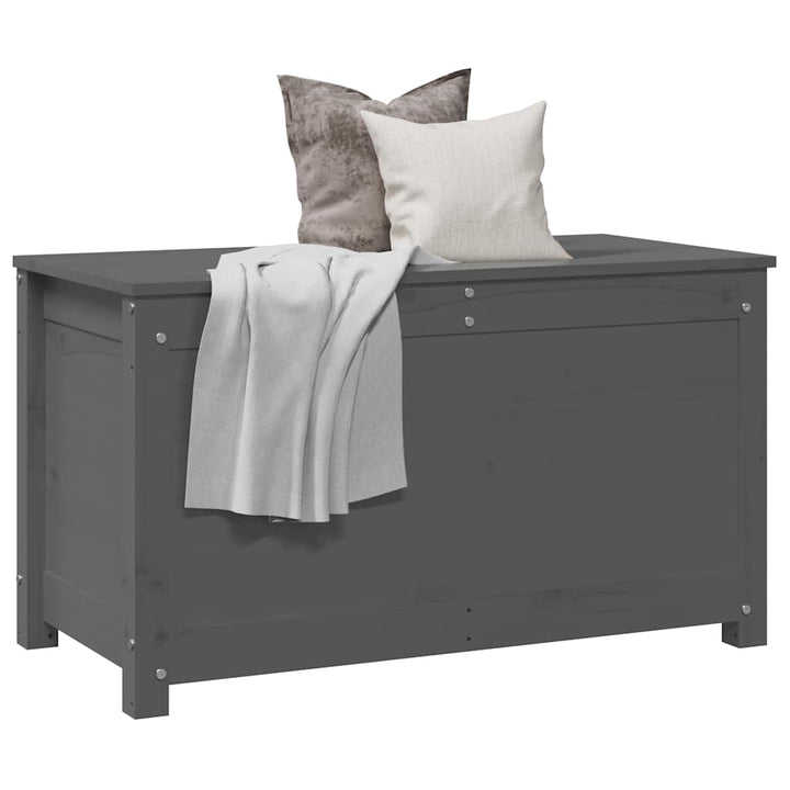 opbevaringskasse 80x40x45,5 cm massivt fyrretræ grå