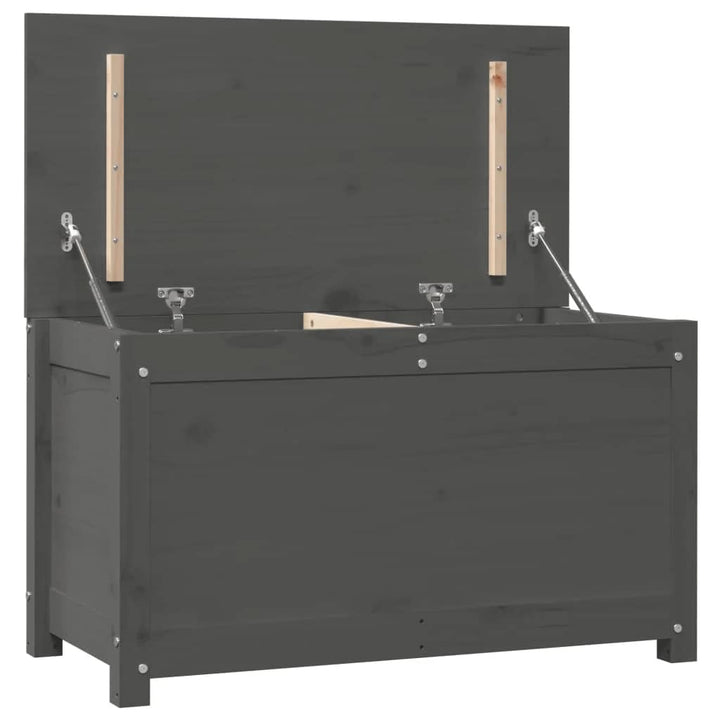 opbevaringskasse 80x40x45,5 cm massivt fyrretræ grå